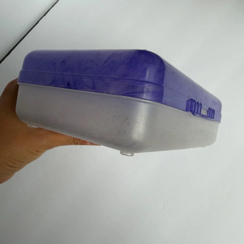 Vintage 2002 Eldon SpaceMaker Pencil Box Purple Marbled Translucent Y2K 576921